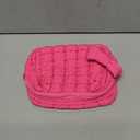 Yarnic Quilted Makeup Bag Cosmetic Bag, Travel Toiletry Bag for Women, Cute Makeup Bag Organizer Hot Pink Puffer Makeup Pouch (M, Hot Pink)