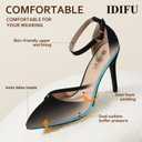 IDIFU IN4 Women's Pumps Closed Toe Heels Stiletto High Heels Dress Shoes for Women Wedding Prom Dressy Party Bridal Shoes Trendy Strappy Pointed Toe Ankle Strap Heels Pumps, 8.5