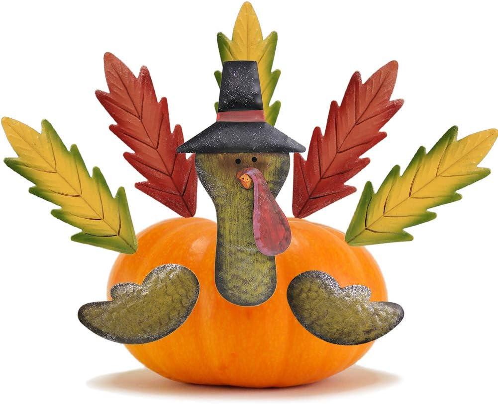 MorTime Turkey Pumpkin Making Kit, Colorful Metal Thanksgiving DIY Pumpkin, Turkey Pumpkin Decoration, Poke into Pumpkin, Set of 8