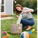 BAGSMART Beach Bag for Women, Water-resistant Rubber Tote Bag, Sandproof Vacation Essentials for Summer Swim Cruise Pool