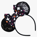 CLGIFT Halloween Minnie Ears - Orange and Black Web Mickey Ears Headband for Minnie Costume, Jack