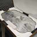 ANDY STAR Brushed Gold Oval Bathroom Mirror, 24x40 Inch Modern Wavy Scalloped Wall Mirror, Anti-Rust Brass Metal Mirror for Bathroom Hang Vertical or Horizontal