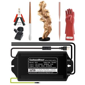 10kV Lichtenberg Wood Burning Machine Fractal Wood Burning Machine Kit Neon Light Transformer Burner Device High Voltage Neon Power Supply, Not Led Sign Transformer