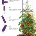 Growsun 51 inch Tomato Cage Heavy-Duty Plant Support Cucumber & Vine Vegetables Adjustable Purple Metal Garden Trellis for Climbing Plants, Indoor & Outdoor Use, 3 Pack
