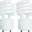 KOR (4 Pack) 13 Watt Mini Spiral - GU24 Base - (60W Equivalent) - T2 Mini-Twist - CFL Light Bulb (Bright White (5000K), CFL)