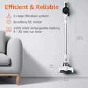 Amazon Basics Cordless Vacuum Cleaner for Carpet and Hardwood, Lightweight (5 lbs), White