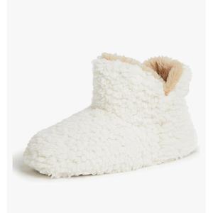 Dearfoams Women's Chelsea Faux Fuzzy Sherpa Indoor House Bootie Slipper, M
