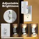 Modern LED Night Light Plug into Wall, Dusk to Dawn Sensor, Adjustable Brightness (0-100LM), Soft White 3000K, Dimmable Night Lights for Bedroom, Hallway, Stairway, Bathroom, Nursery, 2 Pack, White