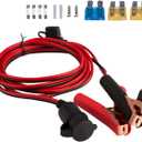 DEDC 3m/10FT Battery Clip On Plug Socket, 12V/24V Cigarette Lighter Adapter Cable with Fuse Holder for Car Battery, Portable Air Compressor, Power Inverter (Cigarette Lighter Adapter Cable Set)