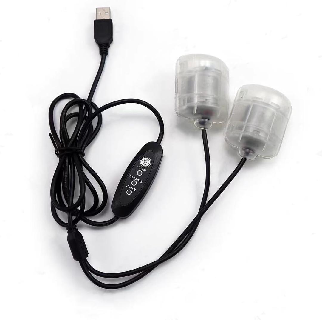 5V USB 3-Speed Regulation Vibration Massage Motor One to Two 3000-4500RPM Vibrator Movement Massage Pillow Massage Cushion Vibrator Accessories with 1.1M Power Cable