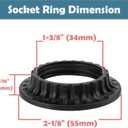 3 x Aspen Creative 21055-14 Lamp shade phenolic screw collar rings for medium-base E26 Socket, 34mm Inner diameter, black finish, 4 Pack