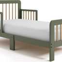 Storkcraft Pasadena Toddler Bed (Olive & Driftwood) - GREENGUARD Gold Certified, Fits Standard Crib Mattress, Toddler Rails Included, Complete Design with Headboard & Footboard