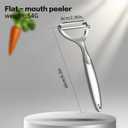 6.3 inch Kitchen Vegetable Peeler 2PCS | Ultra Sharp Stainless Steel Peeler | Ergonomic Non-Slip Safety Handle | Multi-Use for Veggie, Apple, Carrot, Potato & Fruit | Sturdy & Easy to Control