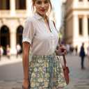 Womens Drawstring Shorts Summer Elastic Waist Casual Lightweight with Pockets (Green, S)