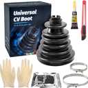 CVS18 CV Boot Split Constant Velocity Joint Gaiter Boot Replacement Kit, wear-Resistant CV Boot, Fits Shaft Size 22mm-28mm, 128mm Height, Includes 2 Stainless Steel CV Boot Clamp, Black