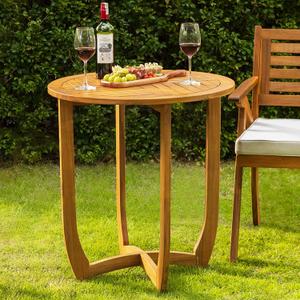 IDZO Outdoor Bistro Dining Table Heavy Duty 270lbs Capacity, FSC Acacia Wood, Elegant & Minimalist Design for Garden, Backyard, Porch, Patio (Escanor - Modern Design)
