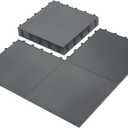 15 Green Tiles - High Durability Colored Flooring Tiles - Interlocking Versatile Training Surface - Roller Skate Derby Indoor & Outdoor, Dance Floor Tiles, Basketball Tiles, Sports Floor (9.4 Sq Ft (8 Tiles), Anthracite)