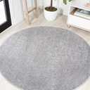 JONATHAN Y Haze Solid Low-Pile Gray 4' Round Indoor Area Rug, Coastal,Bohemian,Minimalist,Classic, Easy-Cleaning for Living Room,Bedroom,Kitchen,Pet Friendly,Non-Shedding (SEU100A-4R)