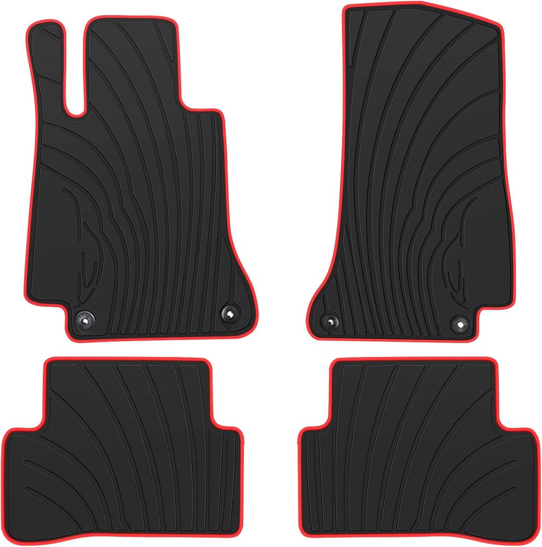 Floor Mats Custom Fit for Mercedes Benz -C Class Sedan Only 2015-2021 C180 C200 C250 C300 C350(e) C400 C43 AMG C450 C63 W205 Rubber Black Red Car Liners All Weather Odorless Floor Mats Custom Fit for Mercedes Benz -C Class Sedan Only 2015-2021 C180 C200 C250 C300 C350(e) C400 C43 AMG C450 C63 W205 Rubber Black Red Car Liners All Weather Odorless