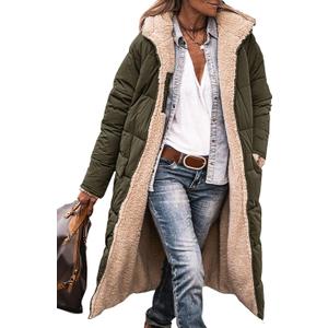 PRETTYGARDEN Women's 2025 Winter Fashion Clothes Oversized Shearling Fleece Long Coats Jackets (XX-Large, Army Green)