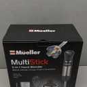 Mueller Multistick 5-in-1 Immersion Blender Handheld,12 Speed Hand Mixer-Turbo Boost,Heaviest Duty Copper Motor,Titanium reinforced Blades Hand Blender,Milk Frother Wand,Whisk,Beaker,Chopper,Grey (Gray)