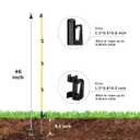 Electric Fence Posts 46 Inches, Fiberglass Step in Temporary Electric Fence Posts for Cows, Sheep, Dog, Portable Fence Stakes for Electric Fencing-50 PCS