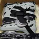 SUPER YOUNGSTER Adjustable Inline Skates for Boys Girls Ages 4-12 with Light Up Wheels, Roller Skates Blades for Youth Kids Indoor & Outdoor Beginners M(33-36), Black & Grey