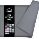 Dog Food Mat, Silicone Waterproof Food Tray, Non Slip Pet Bowl Mats Placemat,0.6" Raised Edge, Suitable for Most Small and Medium Sized Pets, 18.5" x 11.5" (Beige)