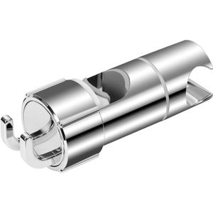 OSDUE Shower Head Holder, 16-27mm Slider Bar Adjustable Shower Head Holder for Slide Bar Slider Clamp Bathroom Replacement, 360 Degree Rotating Sprayer Holder with 2 Hooks, Chrome Finish - Silver (White)