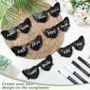 Flutesan Personalized Heart Sunglasses Bulk Custom Glasses with Paint Pens for DIY Wedding Party Favors (Black)