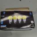 BlueX 4-Pack A19 Amber Yellow LED Bug Light Bulb - No Blue Light, 650 Lumens, 120V E26 Medium Base, 9.5-Watt (60-Watt Replacement), Warm Light Bulb