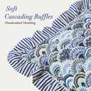 14x36 Inch Cotton Block Print Ruffle Sham Cover,Handmade Boho Floral Block Print Pillowcase,Ruffle Trim,Soft Decorative Cushion Case for Bedroom,Farmhouse&Cottagecore Bedding