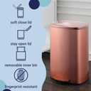 happimess HPM1006D Connor Rectangular 13-Gallon Trash Can with Soft-Close Lid and Free Mini Trash Can, Fingerprint Resistant, Modern, Minimalistic for Home, Kitchen, Office, Bathroom, Rose Gold