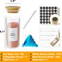 SpaceAid 36 Pcs Spice Jars with Bamboo Lids and Labels, Empty 4oz Glass Spice Bottles, Minimalist Farmhouse Spice Labels Stickers with Funnel, Seasoning Containers for Spice Rack, Cabinet and Drawer