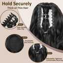 Ponytail Extension, 12 Inch Pony Tails Hair Extensions, Hold Securely, Tangle-Free,Curly Wavy Natural Looking Synthetic Claw Clip Ponytail Extension for Daily Use