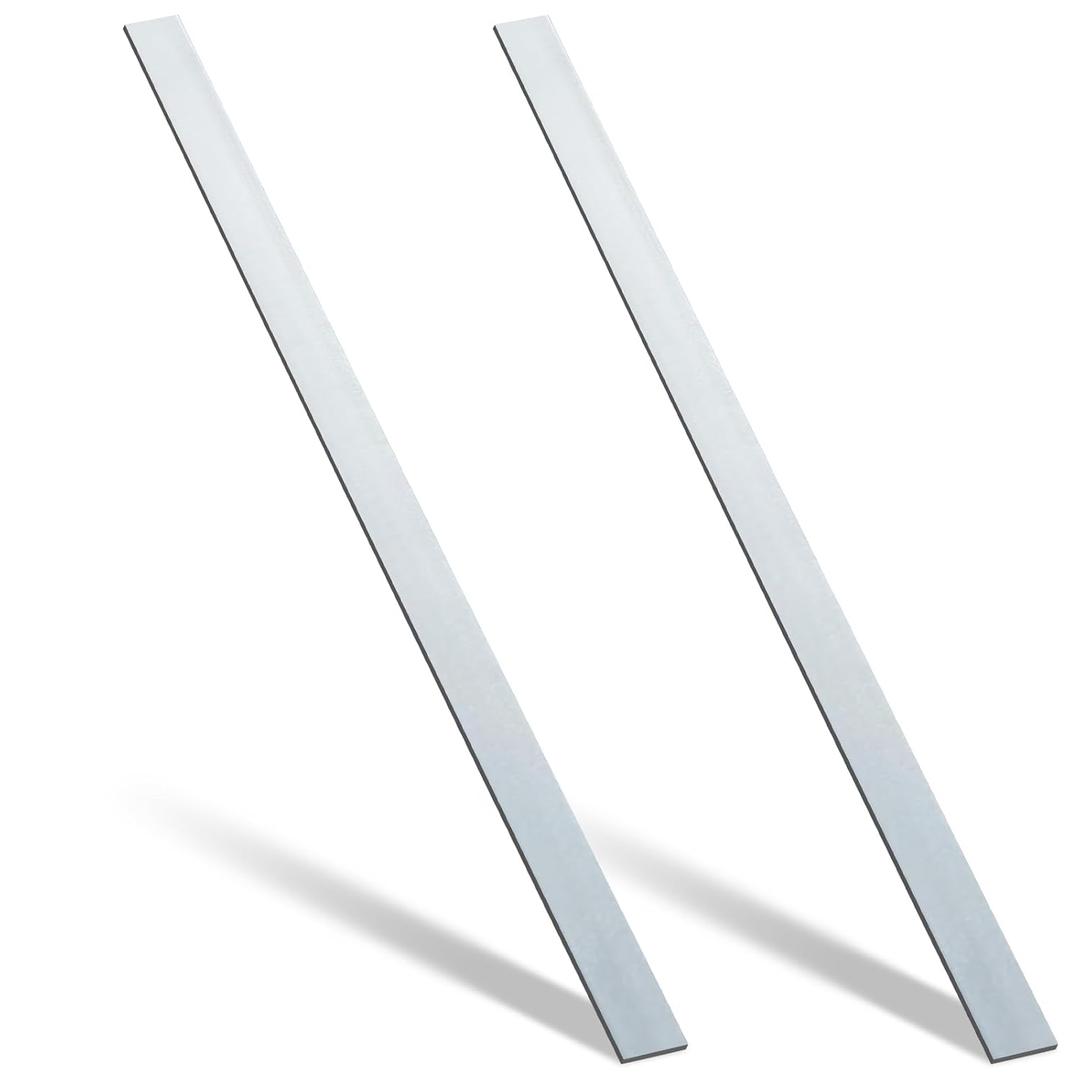 Yaocom 2 Pcs 304 Stainless Steel Flat Bar 36" Length, 1-1/2" Width, 1/8" Thickness 2B Finishing Trim Strips Sheet for DIY Craft Making