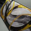 Large Framed Canvas Wall Art Gold Foil Prints Art Abstract Wall Pictures for Bedroom Dining Room Black Line Art 29"x 58" Gallery Wall Decor