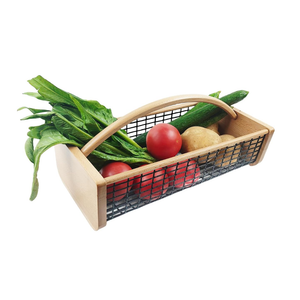 Garden Hod Harvest Basket, Durable Wooden Gardening, Supply Suitable For Kitchen, Picnic And Outdoor Picking