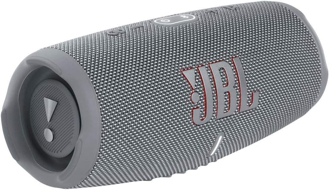 JBL CHARGE 5 - Portable Waterproof (IP67) Bluetooth Speaker with Powerbank USB Charge out, 20 hours playtime, JBL Partyboost (Grey) (Gray)