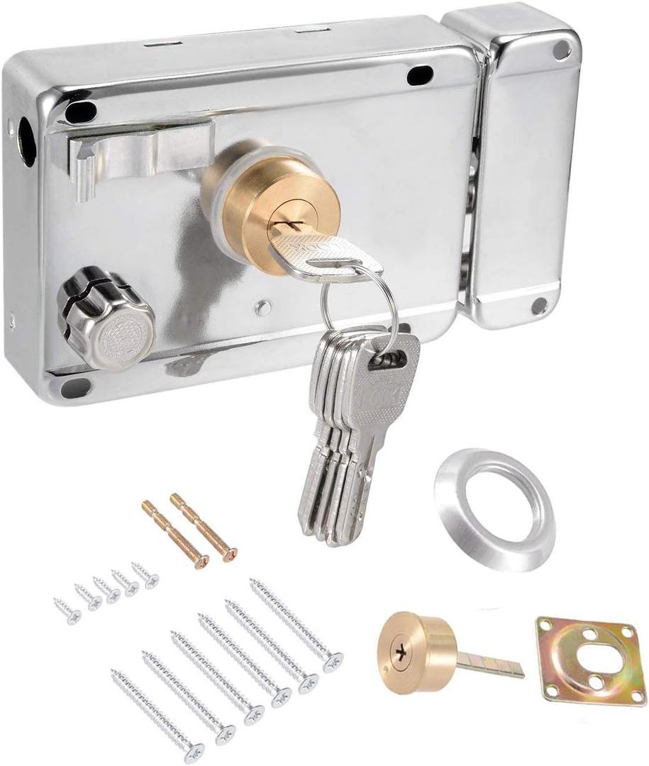 Home Safety Vertical Keyway Cylinder Deadbolt Rim Lock Set Exterior Door Anti-Theft Door Locks