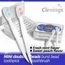 cleaings Mini Brushes-Disposable Toothbrushes with Double Cleaning Beads Toothpaste and Pick for Daily Life or Travel, 20 Count-Mixed FlavorPack of 5