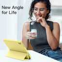 Akkerds Compatible with iPad (A16) 11th Generation Case 11 Inch 2025, for iPad 10th Generation Case 10.9 Inch 2022 with Pencil Holder, Slim Trifold Stand Protective Cover with Soft TPU Back, Yellow