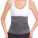 Funcy Postpartum Belly Support Wrap Support Recovery Band, Abdominal Binder Post Surgery for Women and Men, C section Tummy Tuck Herina Recovery Compression Belt (Grey, Plus Size)