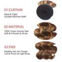 Body Wave Human Hair Bundles 22 24 26 Inch Brazilian Chocolate Honey Blonde Highlight P4/27 Body Wave Bundles Human Hair 300g 12A Unprocessed 100% Soft Sewn In Quick Weave for Black Women
