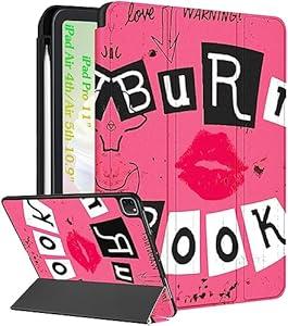 Uppuppy for iPad Air 5th/ 4th Generation Case 10.9, for iPad Pro 11 Inch Case Girls Cute Women Folio Cover Pencil Holder Lips Design Funny Design Girly Teens for Apple iPad Air 5/ 4 (2022/ 2020)/ Pro 11"