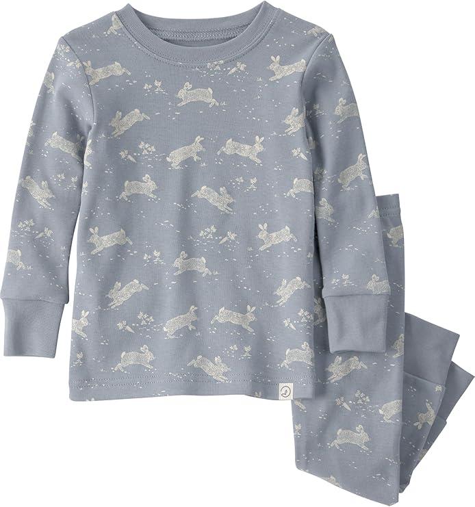 Little Planet by Carter's Neutral Sleep and Play made with Organic Cotton, Blue Bunnies, 6M
