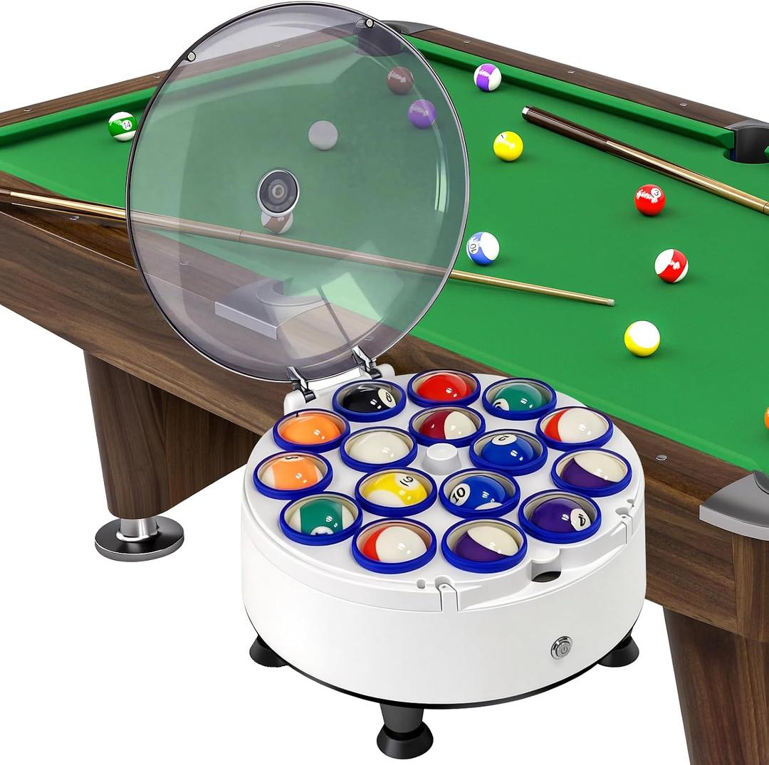 Upgraded Pool Ball Cleaner, Automatic Billiard Ball Cleaner and Polisher,Pool Ball Polishing for 16 Billiard and Snooker,Pool Balls Cleaner Machine,110v
