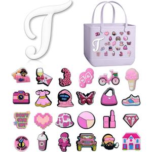 Letter Charms for Bogg Bag,Alphabet Lettering Accessories Cute Charms Compatible with Beach Bag, Original All Models, Insert Decorative Letter for Handbag Beach Tote Bag