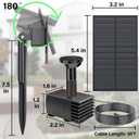 Biling Solar Water Pump Outdoor, Upgraded Solar Fountain Pump Kit with Stake, Solar Powered Water Pump for Bird Bath, Garden, Backyard, Pool, Fish Tank