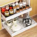Delamu Pull Out Cabinet Organizer, Expandable (11.8"-19.7") Pull Out Drawers for Cabinets, Slide Out Drawers for Kitchen Cabinets, Bathroom Cabinet Organizer, Pantry, Under Sink Storage (White)
